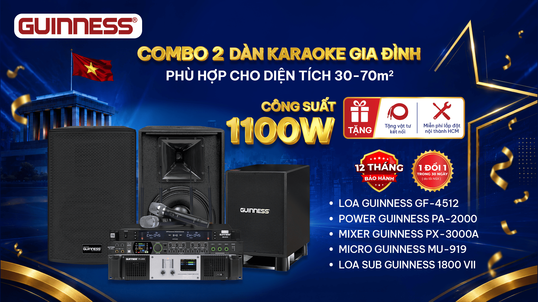Combo 2 dàn karaoke 30-70m2